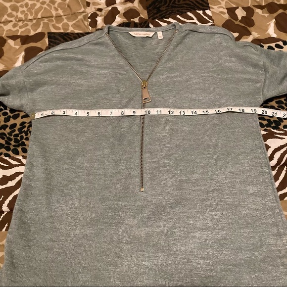 SOFT SURROUNDINGS Green half zip  sweater gold hardware - Picture 5 of 8